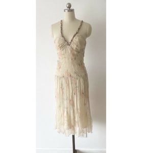 Rebecca Taylor Silk Chiffon Floral Smocked Dress